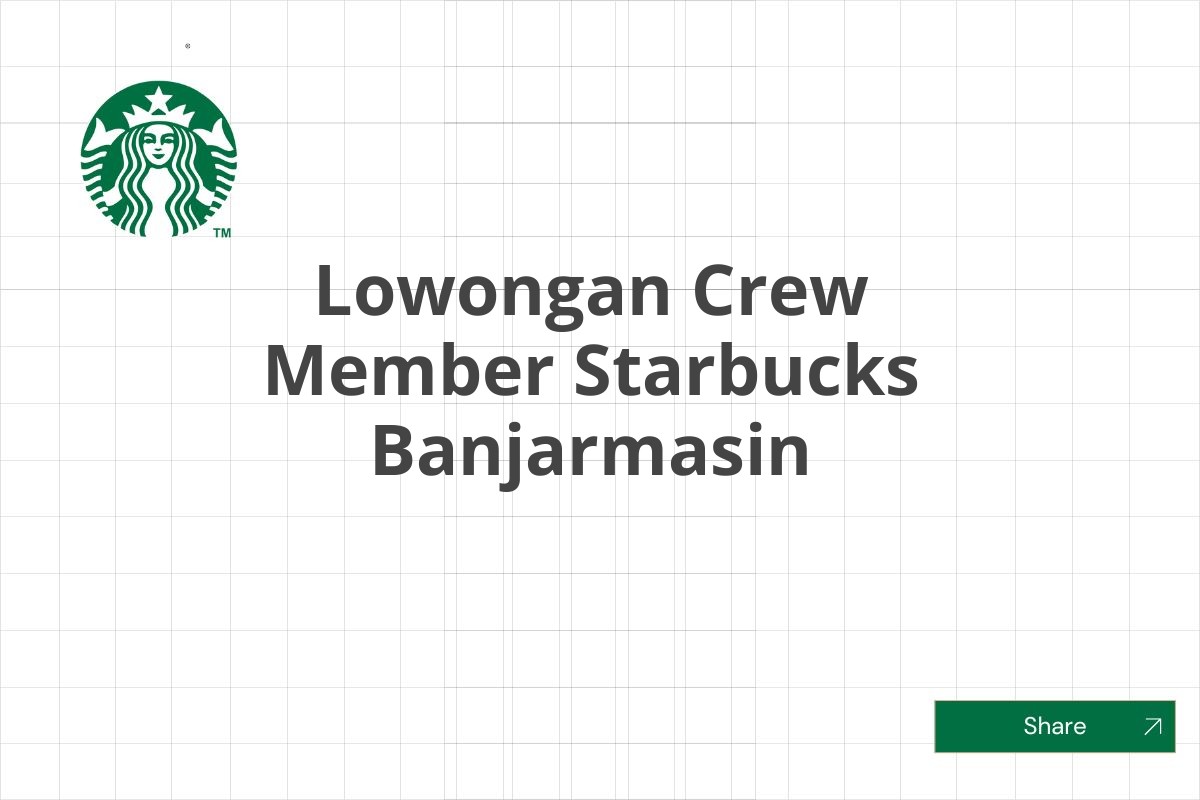 Lowongan Crew Member Starbucks Banjarmasin
