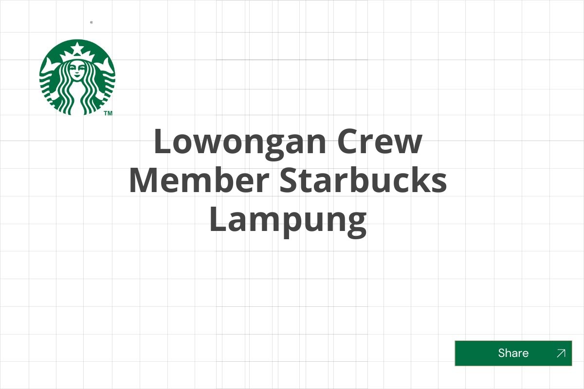 Lowongan Crew Member Starbucks Lampung