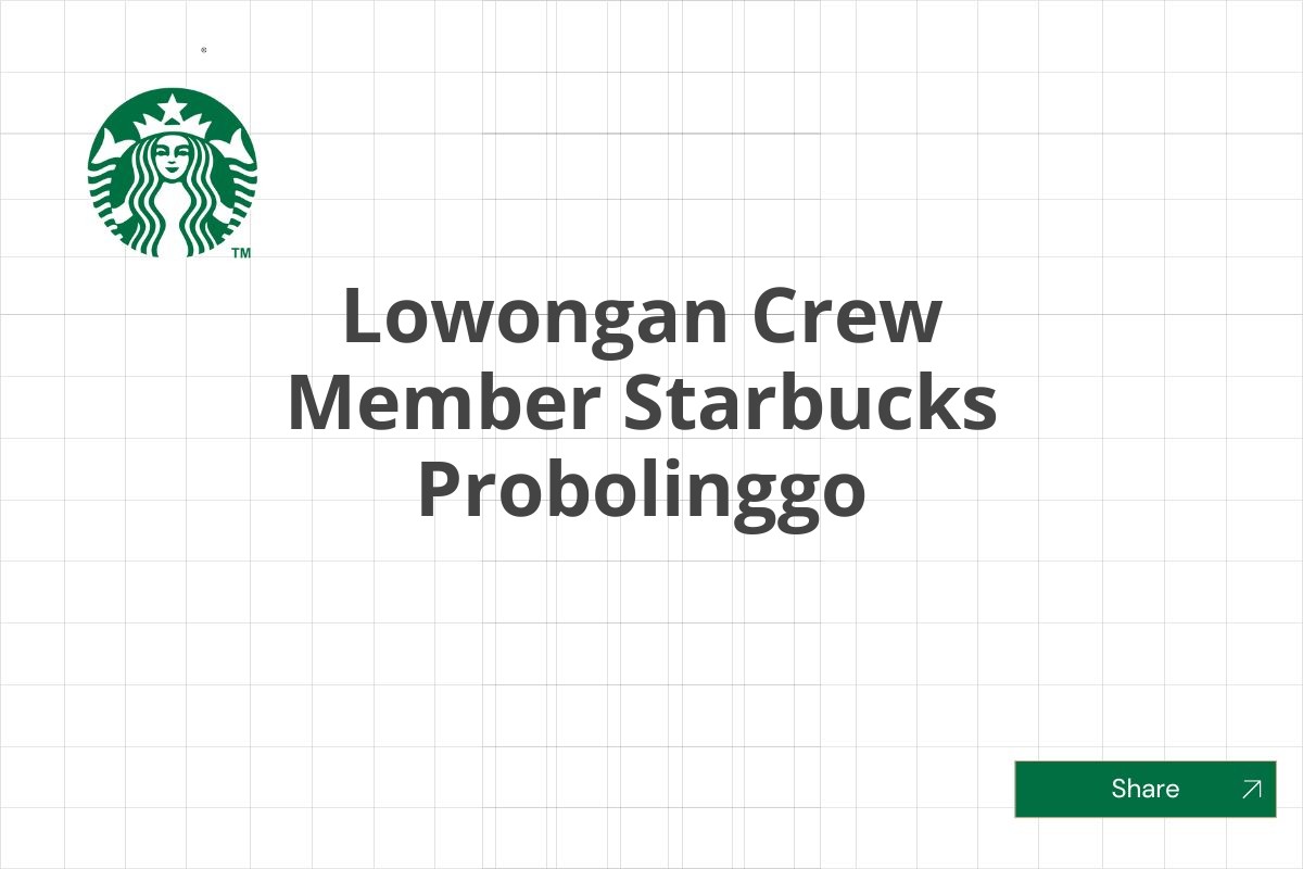 Lowongan Crew Member Starbucks Probolinggo